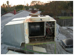 old heating system - roof top - before picture